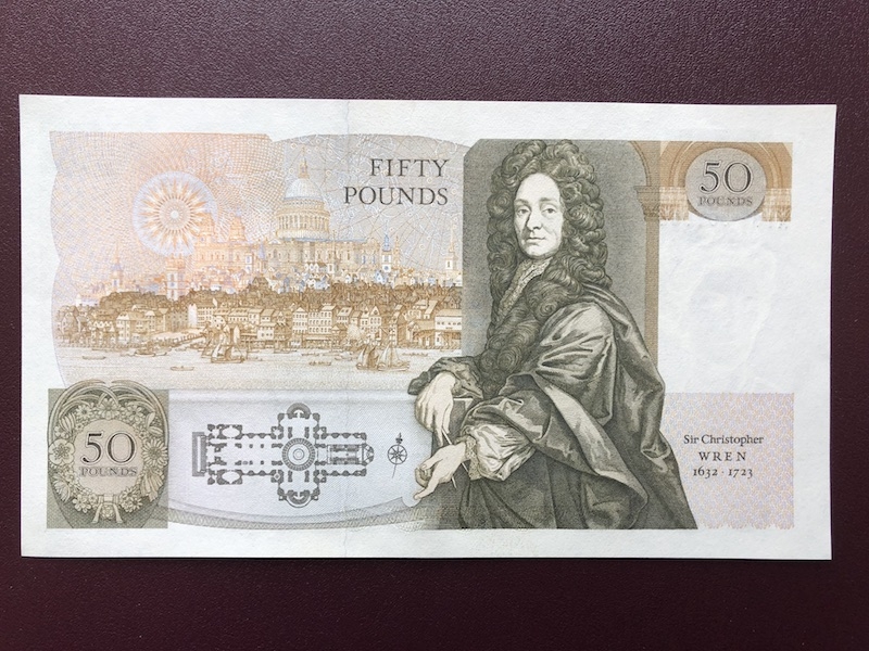 收藏联盟第八十期拍卖 英国D序列50镑 女王水印A冠千位小号 S/N:A3 001068 UNC绝品