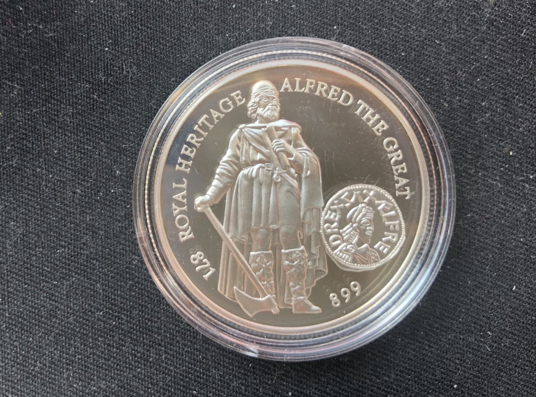 【币观天下】第六十期拍卖 【福克兰群岛】1996年阿尔弗雷德大帝精制银币一枚