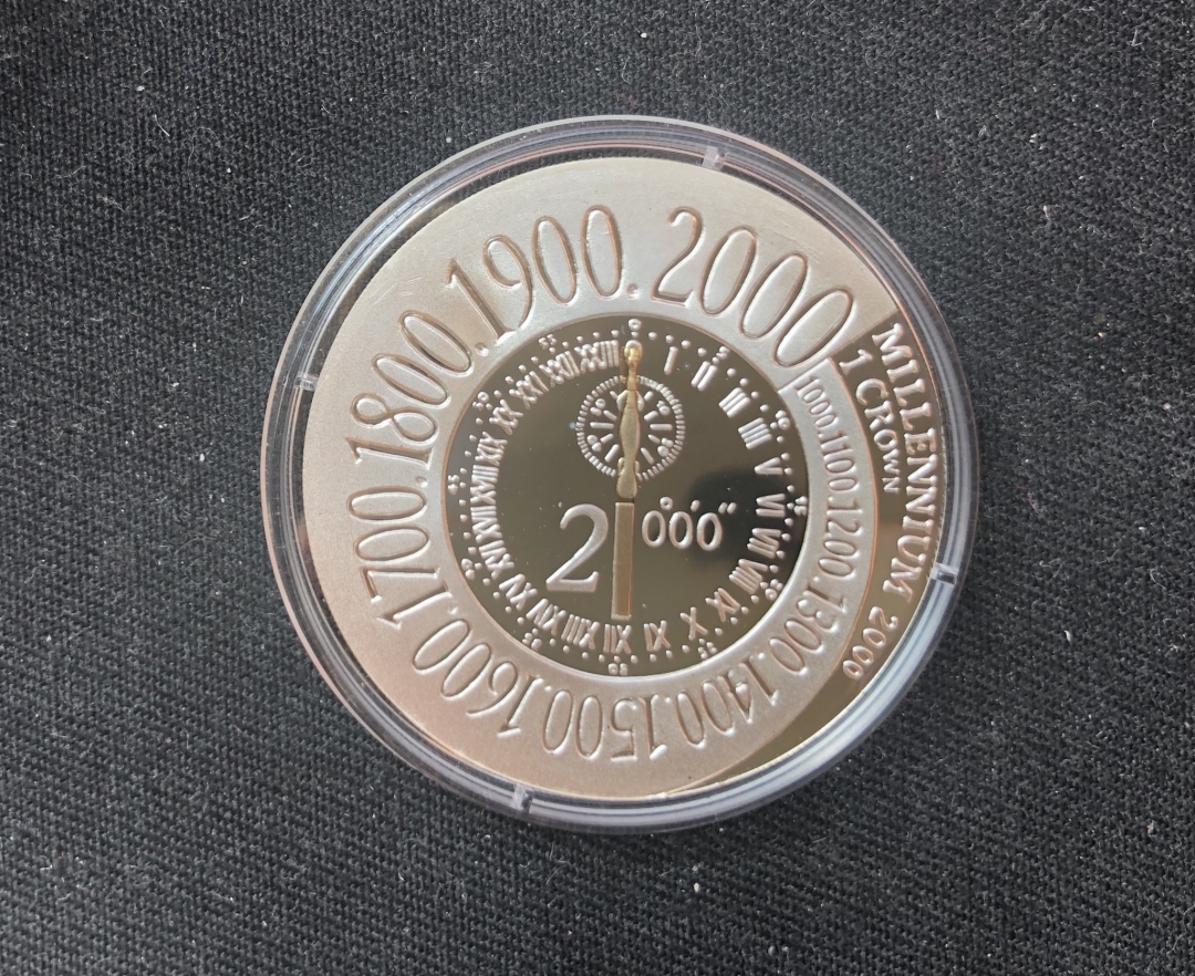 【币观天下】第六十期拍卖 【马恩岛】2000年千禧年系列时钟镀铜精制纪念银币