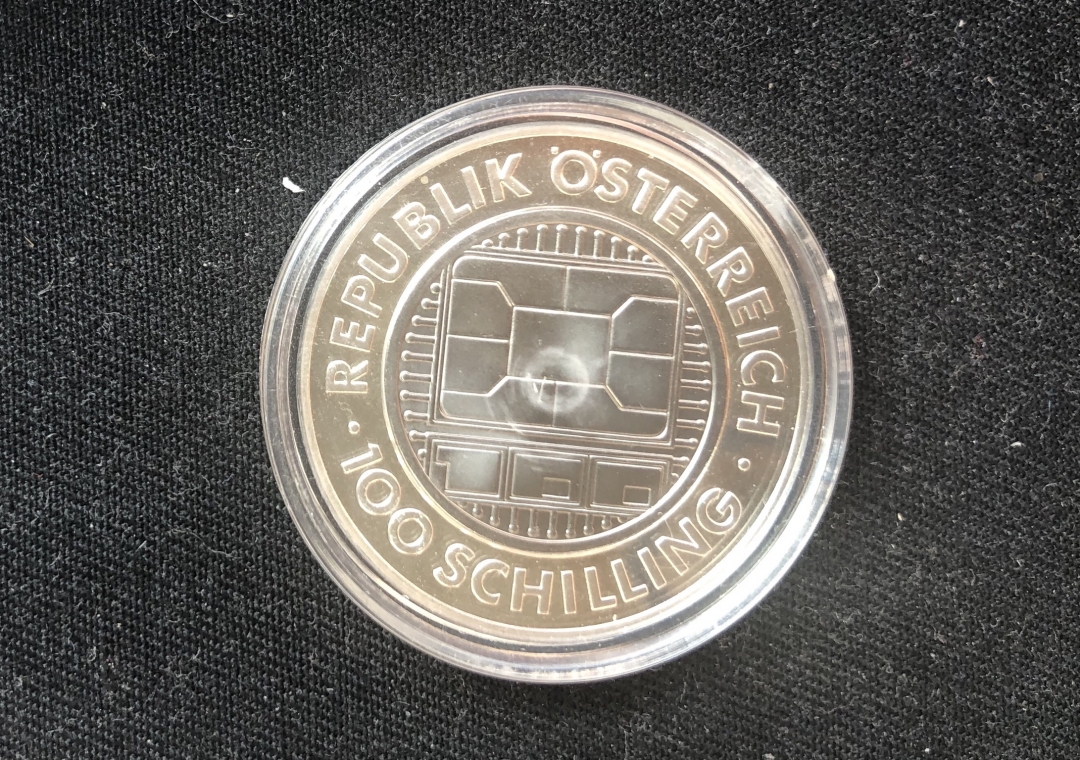 【币观天下】第六十期拍卖 【奥地利】2000年千禧年集成电路银钛100先令双色币