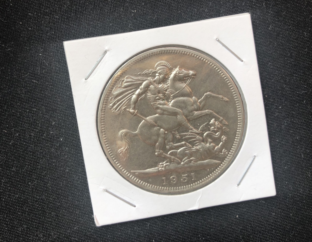 【币观天下】第六十期拍卖 【英国】1951年乔治屠龙镍马剑【38mm】