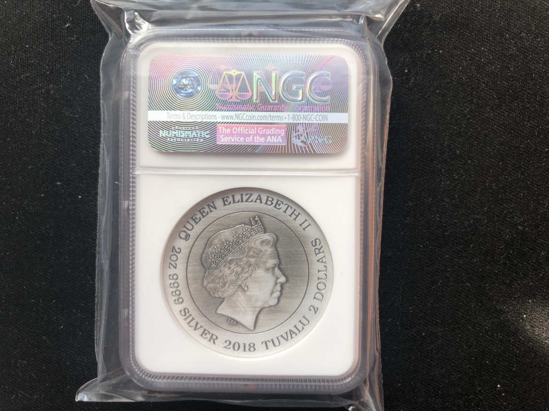 【随心拍】现代金银币拍卖第十二期 【图瓦卢】2018仿古2oz凤银币【ngc70】
