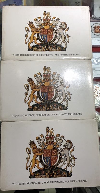 【随心拍】现代金银币拍卖第十二期 【英国】1972银婚，1977银禧，1981王太后生日，三枚流通纪念币BU好品装帧卡册三枚一组