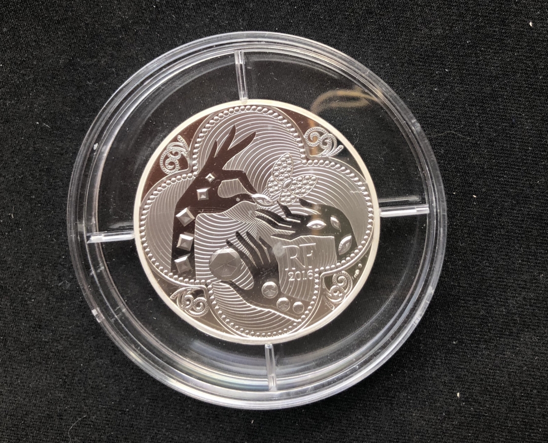 【随心拍】现代金银币拍卖第十二期 【法国】5oz梵克雅宝银币【盒证齐全】