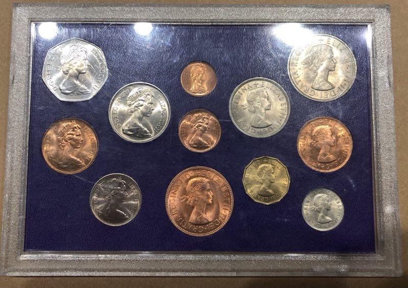 【随心拍】现代金银币拍卖第十二期 【英国】1967和1977年来面值和新面值流通币一套，BU品