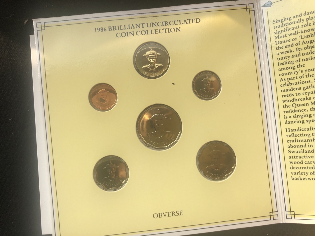 【币观天下】第六十一期拍卖 【斯威士兰】1986的英国装帧官方套币卡册