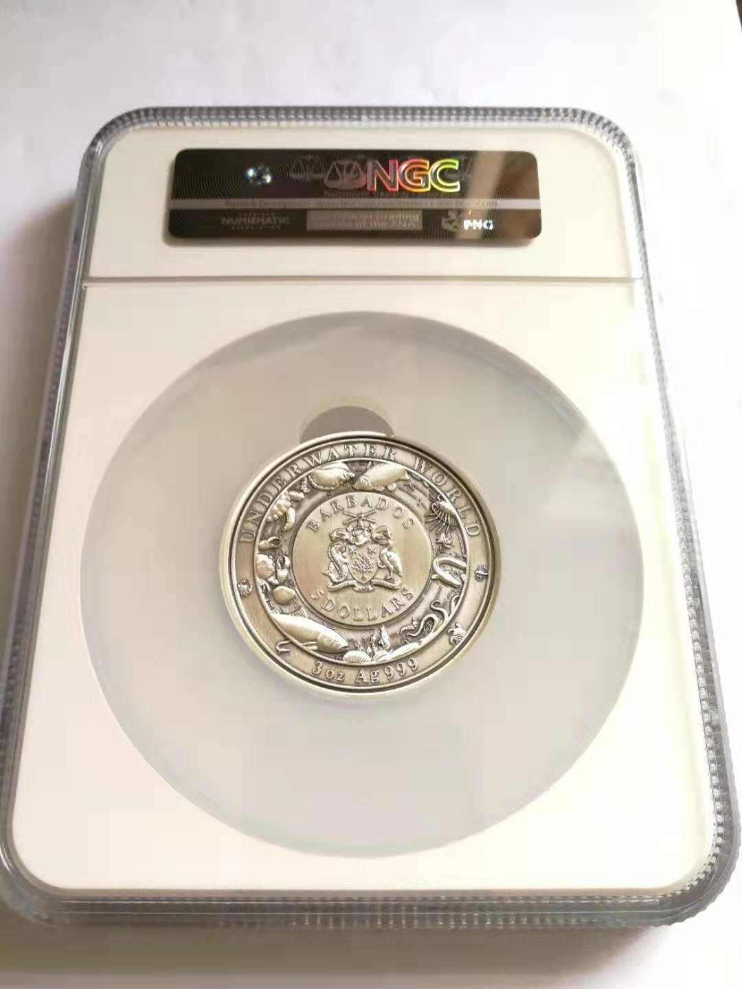 【随心拍】现代金银币拍卖第十二期 【巴巴多斯】3oz银币海龟【ngc69】