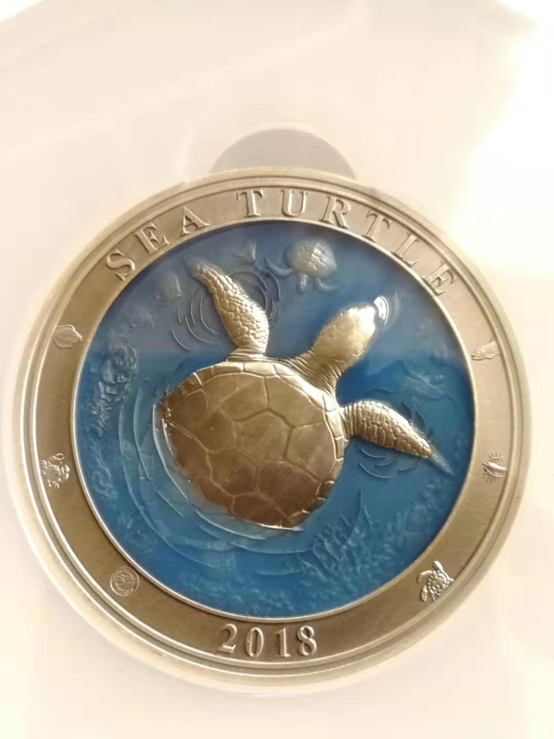 【随心拍】现代金银币拍卖第十二期 【巴巴多斯】3oz银币海龟【ngc69】