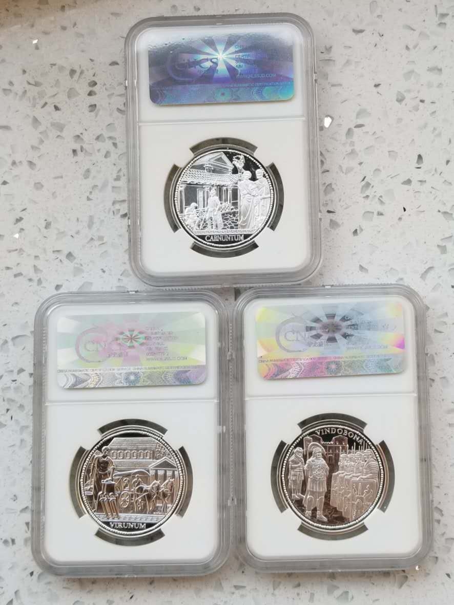 【随心拍】现代金银币拍卖第十三期 奥地利2010-2012年多瑙河罗马古迹系列20欧元银币