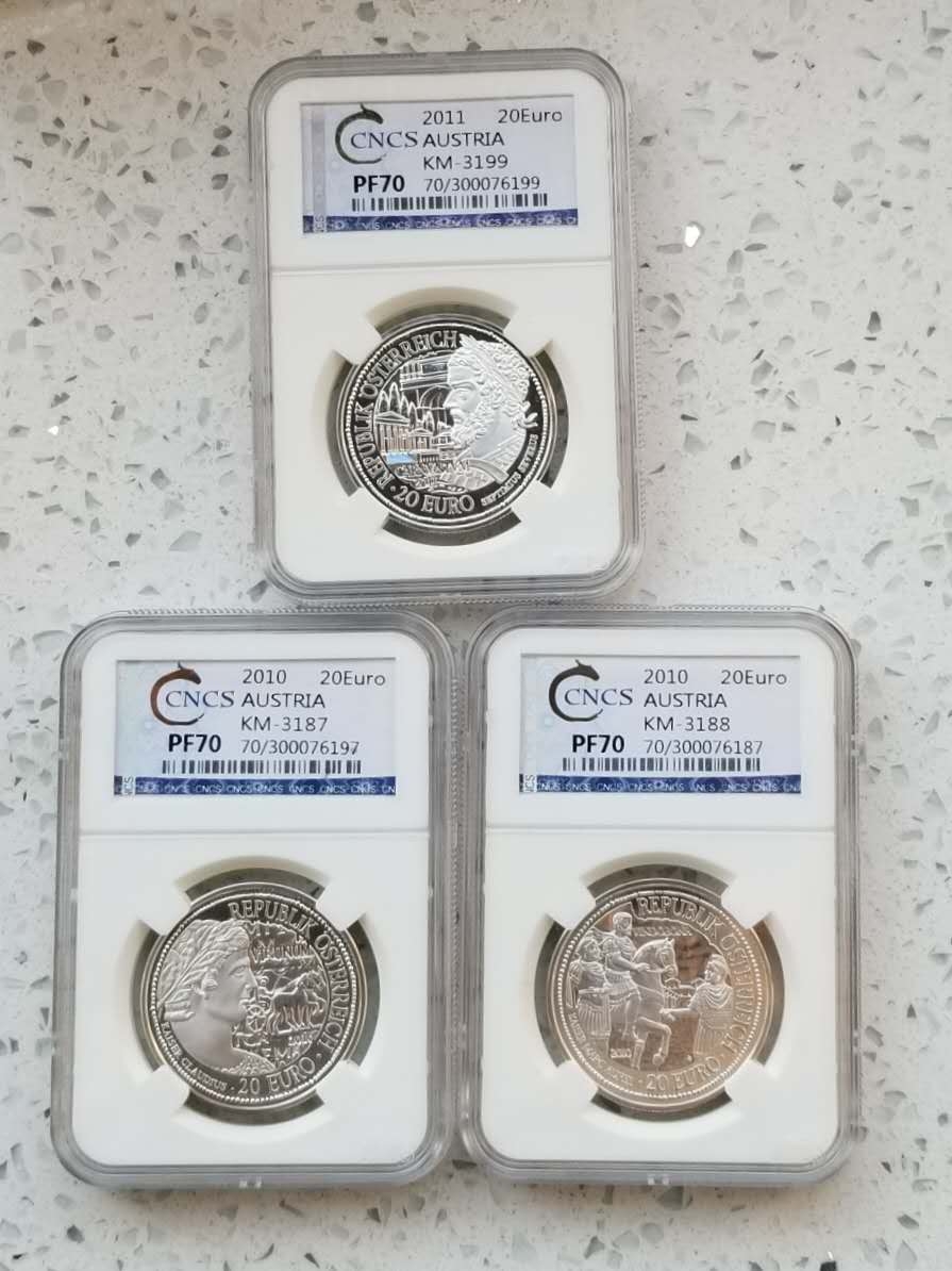 【随心拍】现代金银币拍卖第十三期 奥地利2010-2012年多瑙河罗马古迹系列20欧元银币