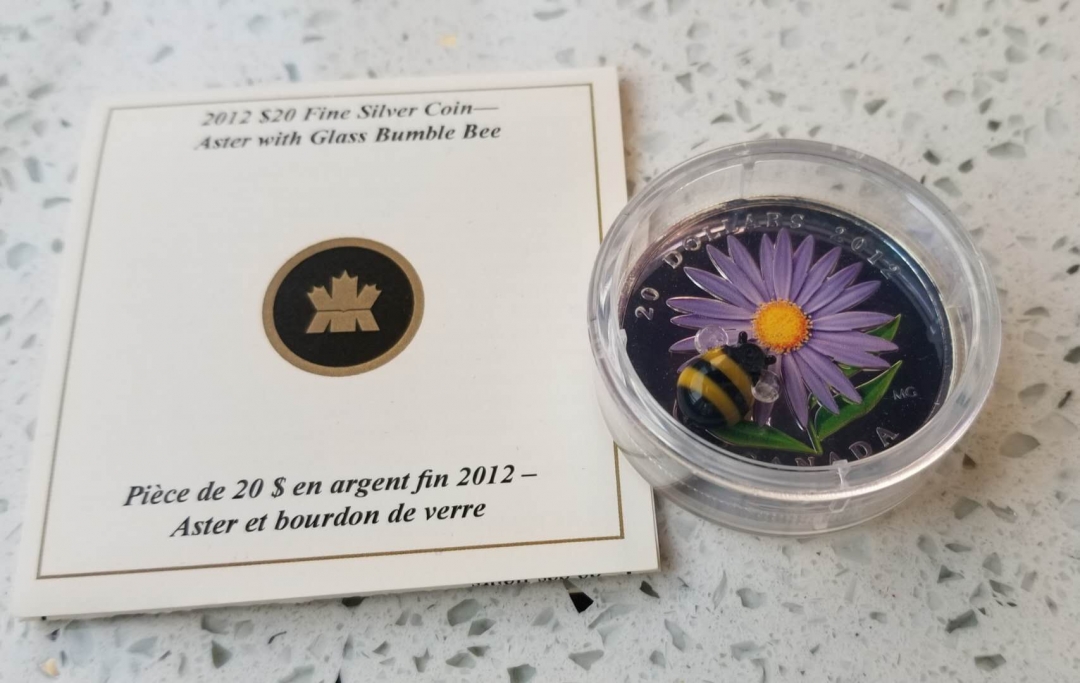 【随心拍】现代金银币拍卖第十三期 加拿大2012年蜜蜂鲜花立体镶嵌银币
