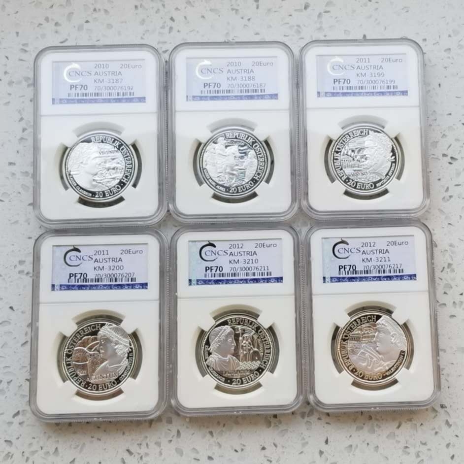 【随心拍】现代金银币拍卖第十三期 奥地利2010-2012年多瑙河罗马古迹系列20欧元银币