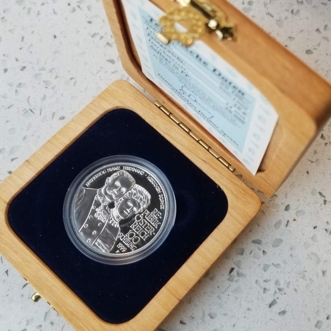 【随心拍】现代金银币拍卖第十三期 获奖币~奥地利1999年费迪南大公遇刺事件银币 