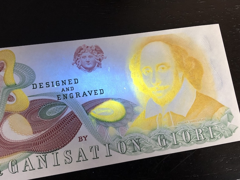 收藏联盟第八十二期拍卖 GIORI莎士比亚测试钞 UNC