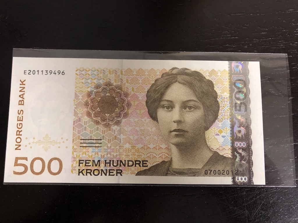 收藏联盟第八十二期拍卖 2012年丹麦人物版500克朗 UNC