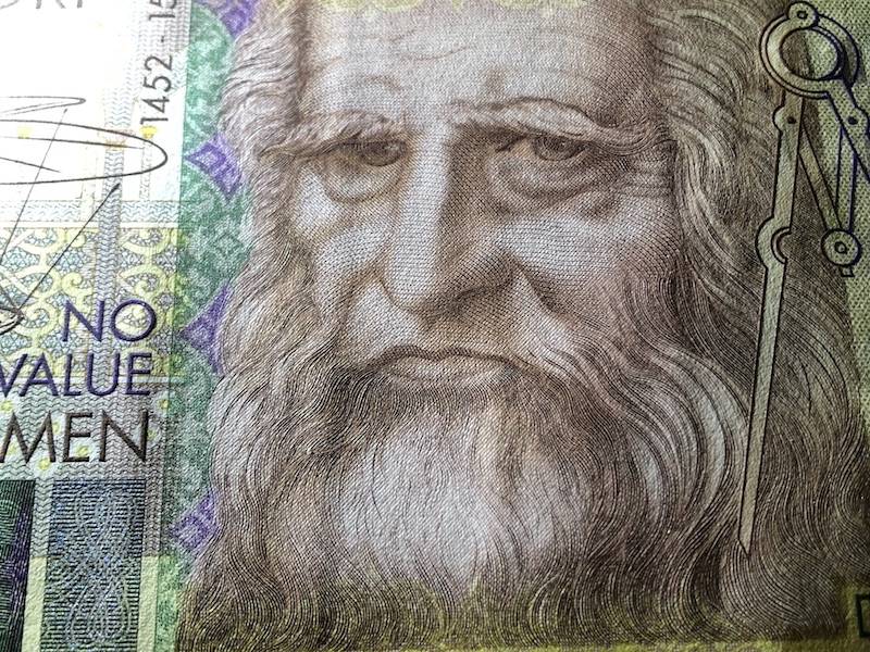 收藏联盟第八十二期拍卖 德拉罗达芬奇测试钞2000 UNC S/N:CB 00061515