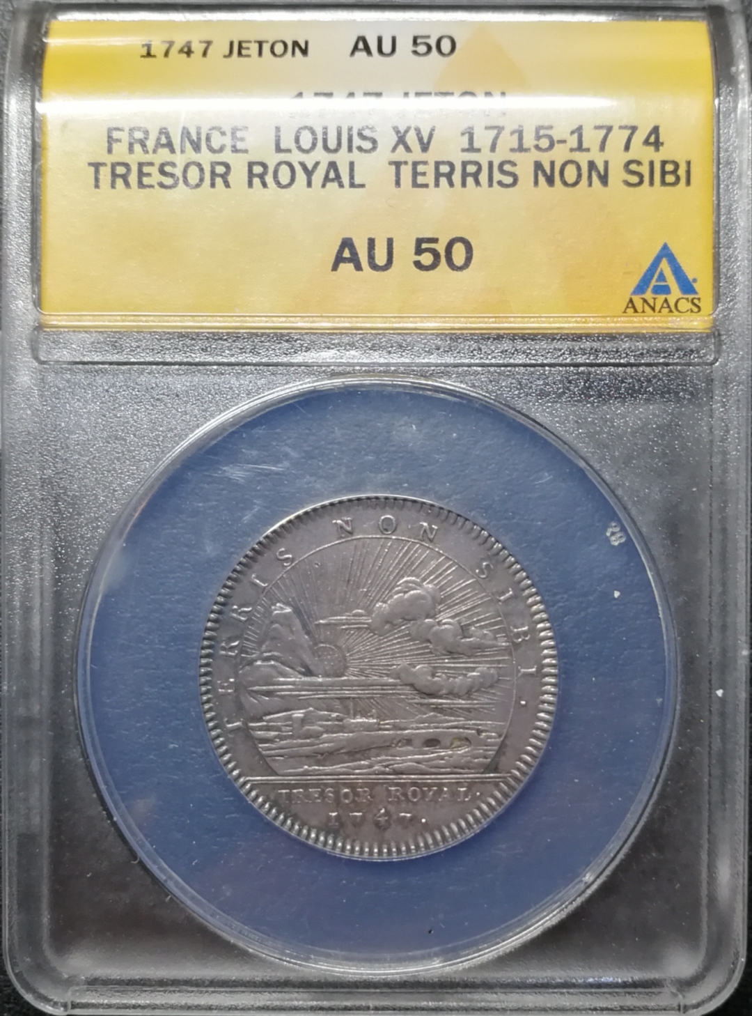 凡希社世界钱币拍卖第八十二期 法国路易十六银JETON ANACS-AU50