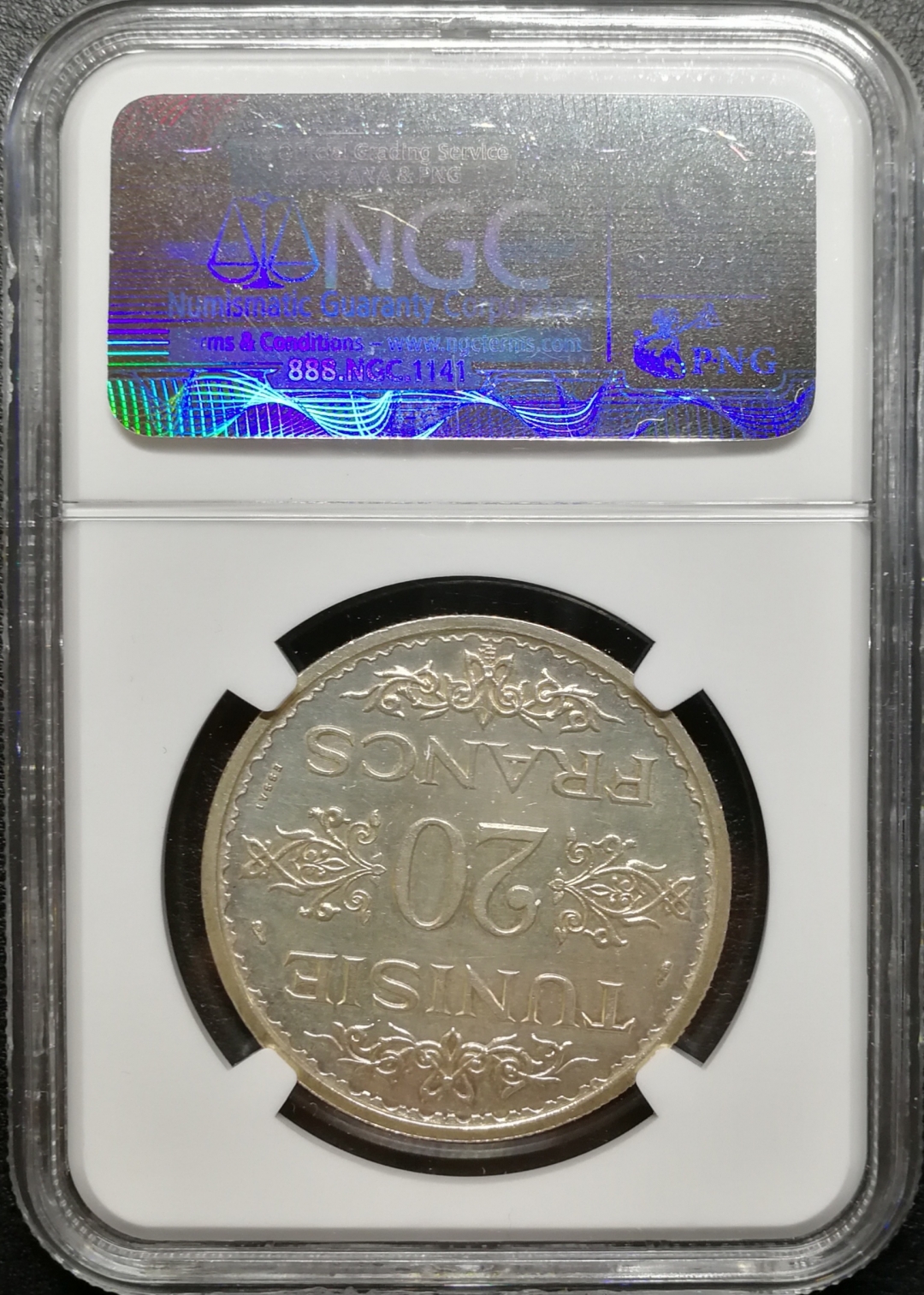 凡希社世界钱币拍卖第八十二期 1932突尼斯20法郎银样币NGC-MS64