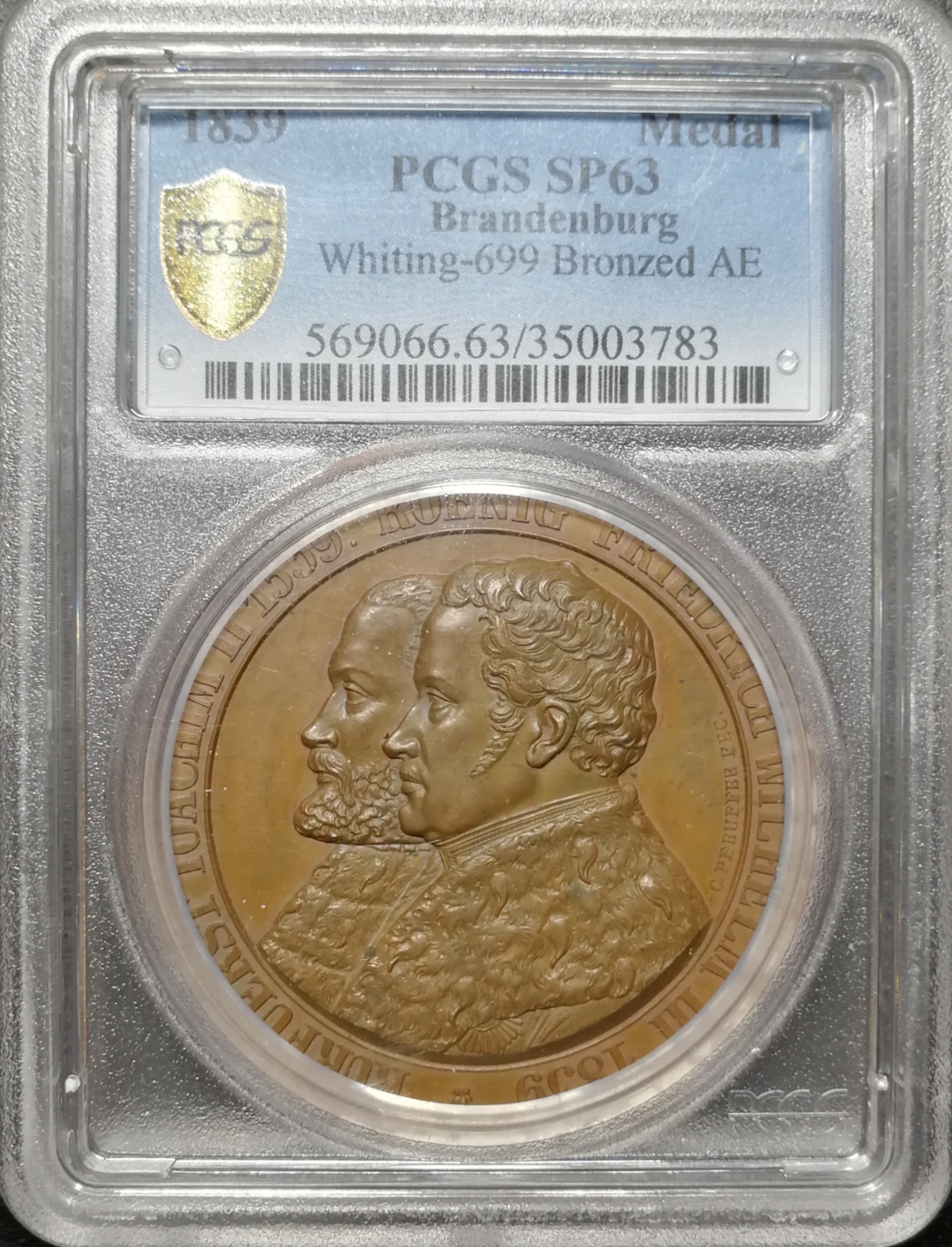 凡希社世界钱币拍卖第八十二期 1839德国宗教改革纪念铜章PCGS-SP63