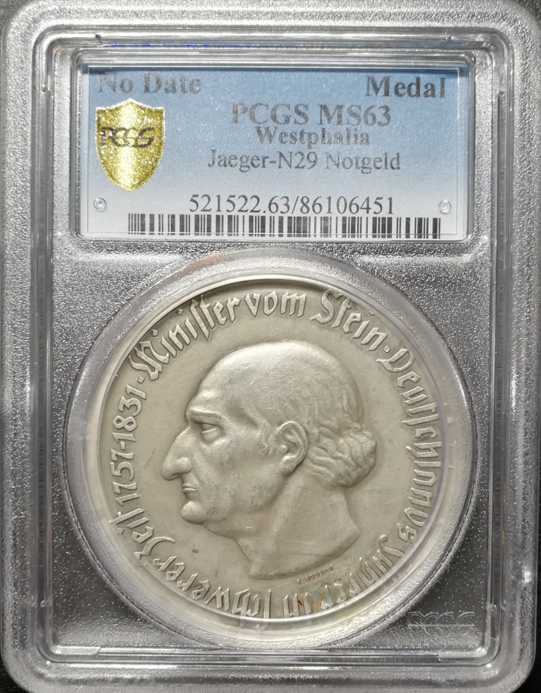 凡希社世界钱币拍卖第八十二期 稀!德国威斯特伐利亚马币双头像PCGS-MS63