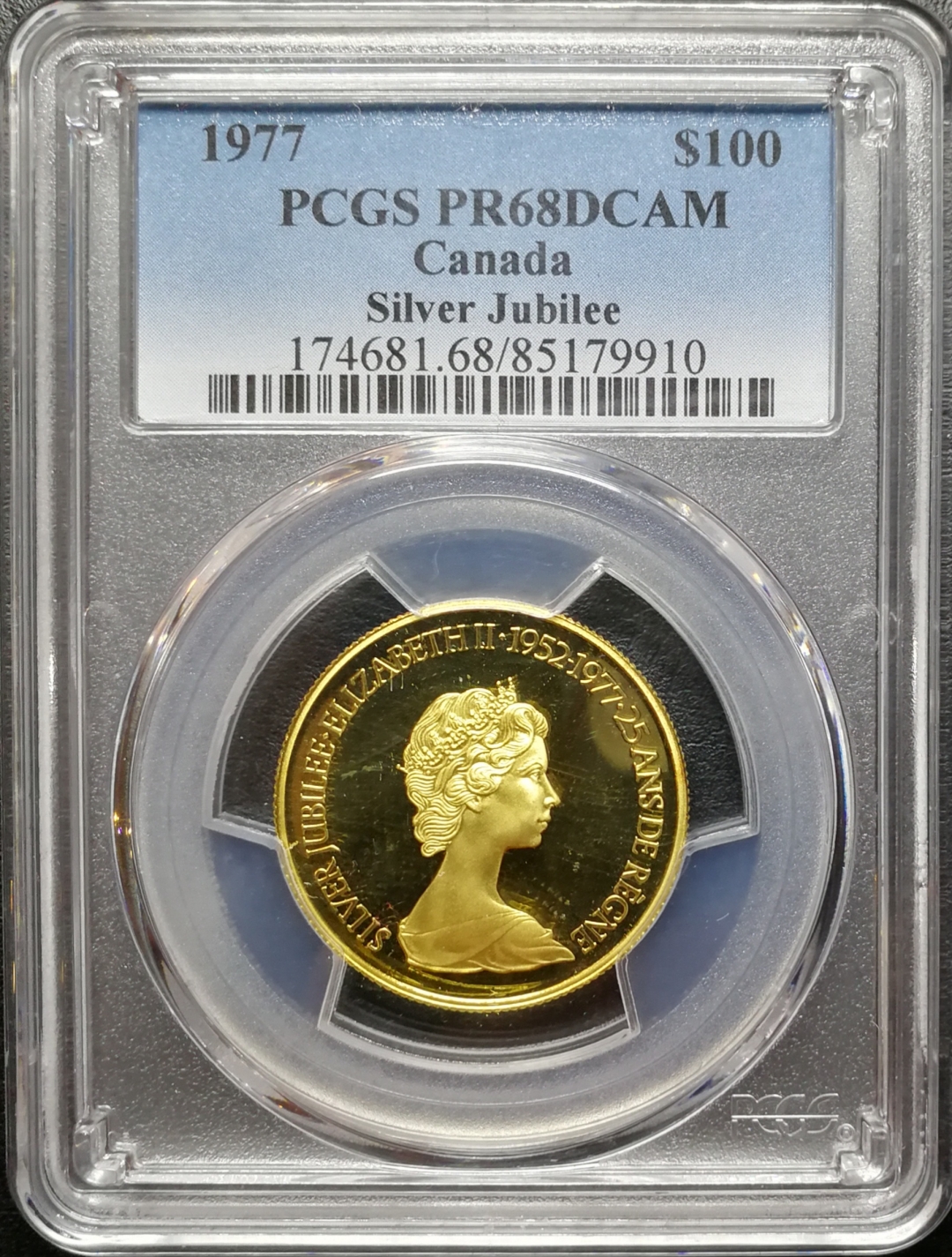 凡希社世界钱币拍卖第八十二期 1977加拿大女王加冕25周年纪念金币PCGS-PF68DCAM