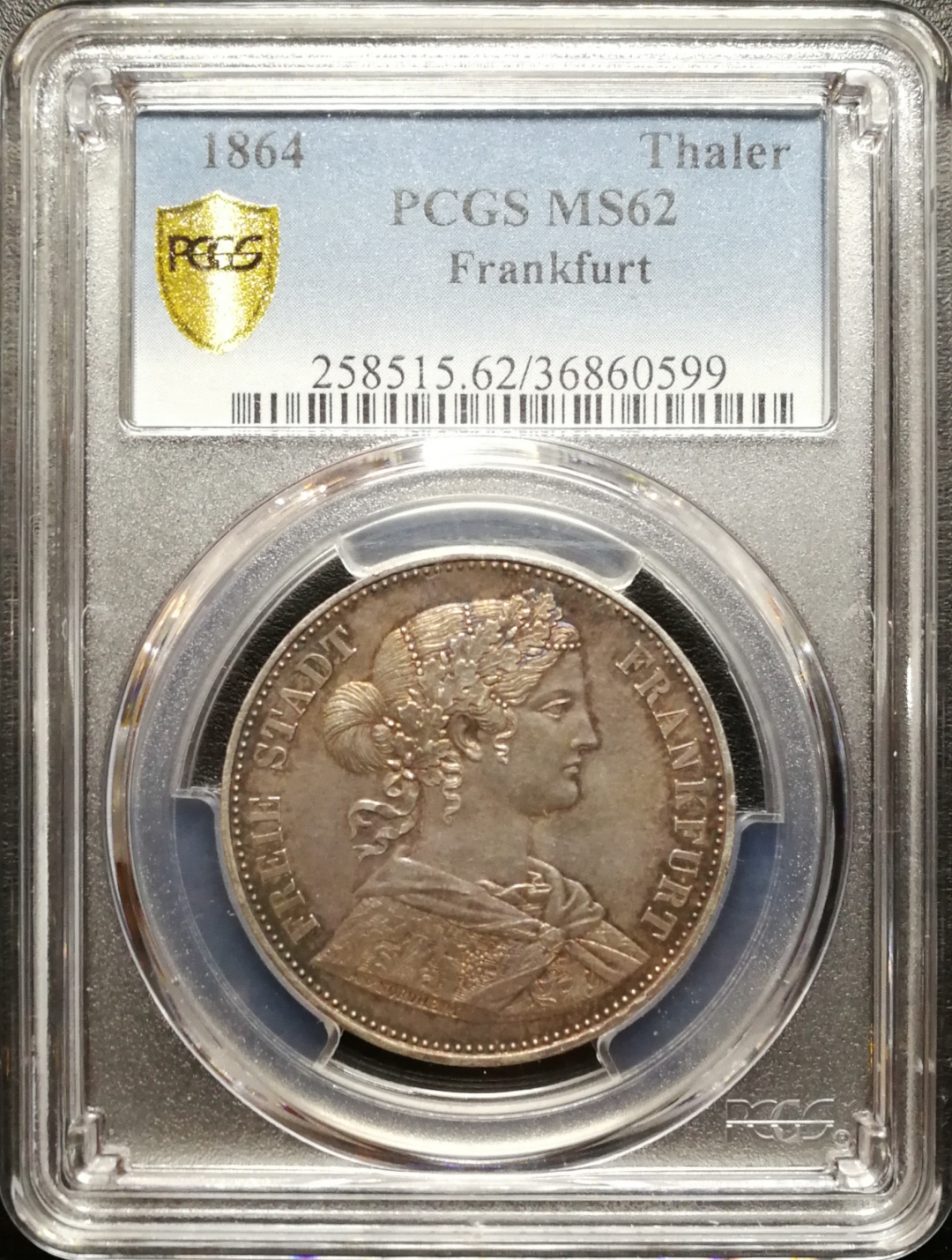 凡希社世界钱币拍卖第八十二期 1864法兰克福少女泰勒PCGS-MS62