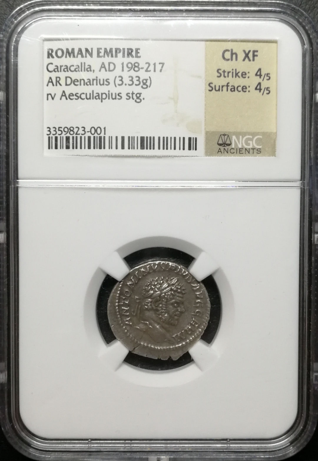 凡希社世界钱币拍卖第八十二期 古罗马卡拉卡拉第纳尔NGC-CHXF