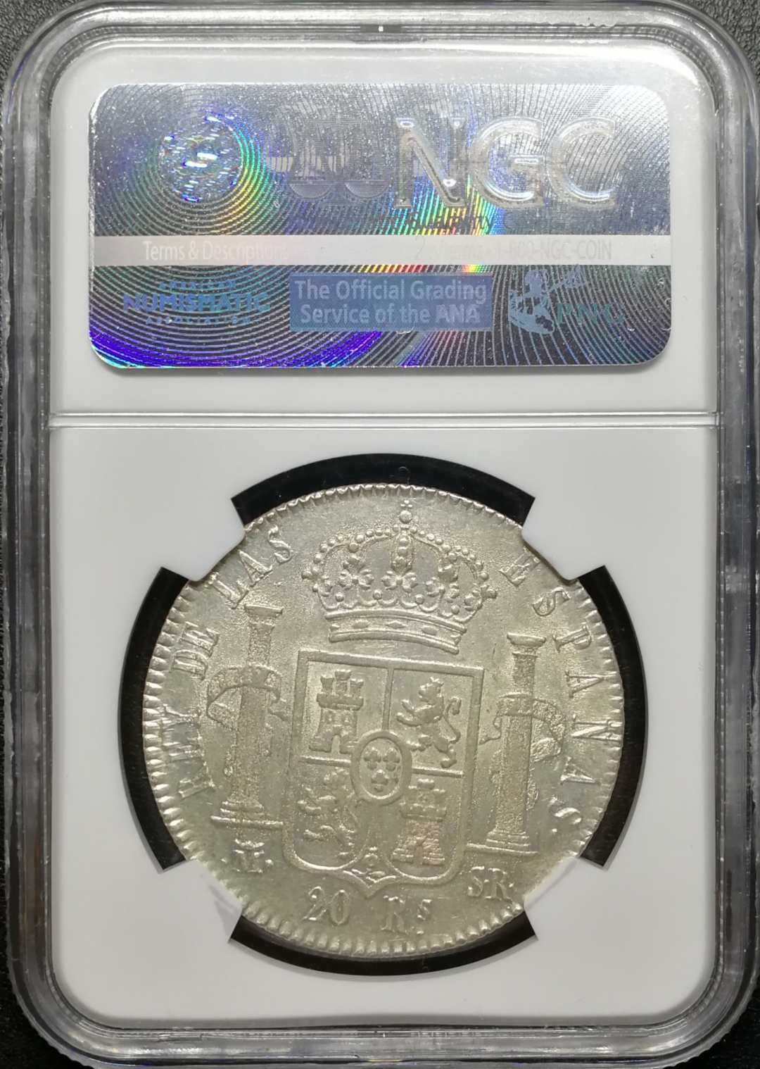 凡希社世界钱币拍卖第八十二期 稀!1823西班牙本土费七20R大银NGC-MS62难得品相