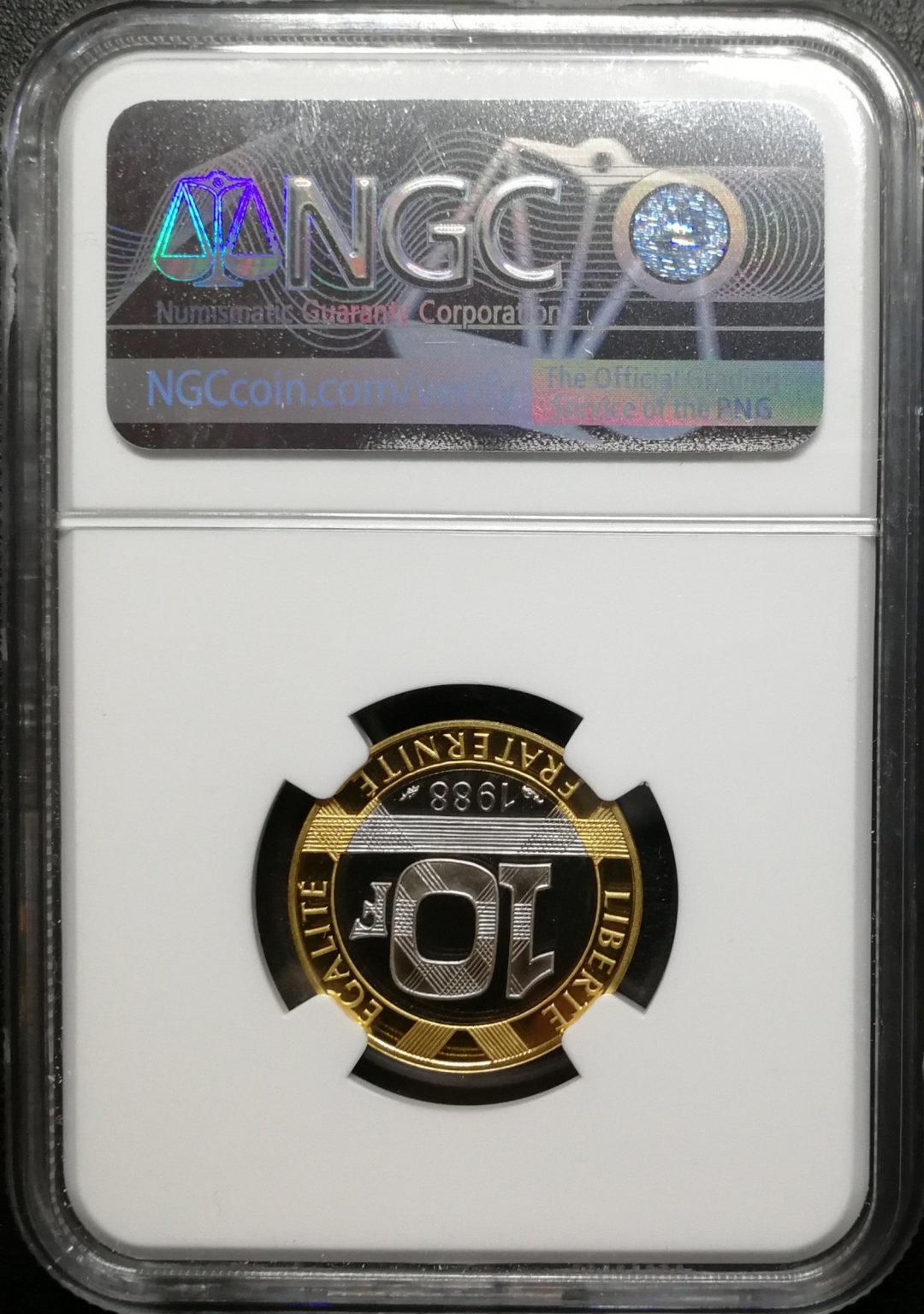 凡希社世界钱币拍卖第八十二期 1988法国巴士底狱双金属镶嵌币NGC-PF69UC