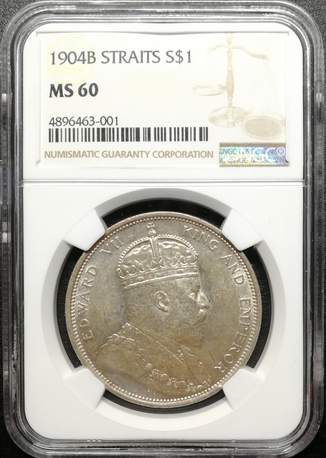 凡希社世界钱币拍卖第八十二期 1904海峡殖民地爱七壹圆NGC-MS60