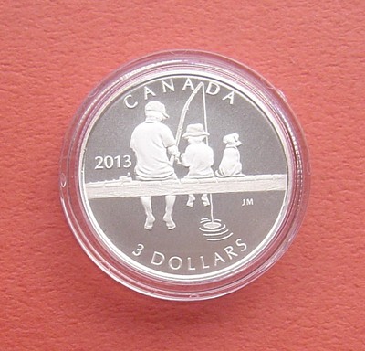 S&S Numismatic世界钱币-拍卖第2期 - 加拿大2013年 父子钓鱼 3加元磨砂银币 获获奖