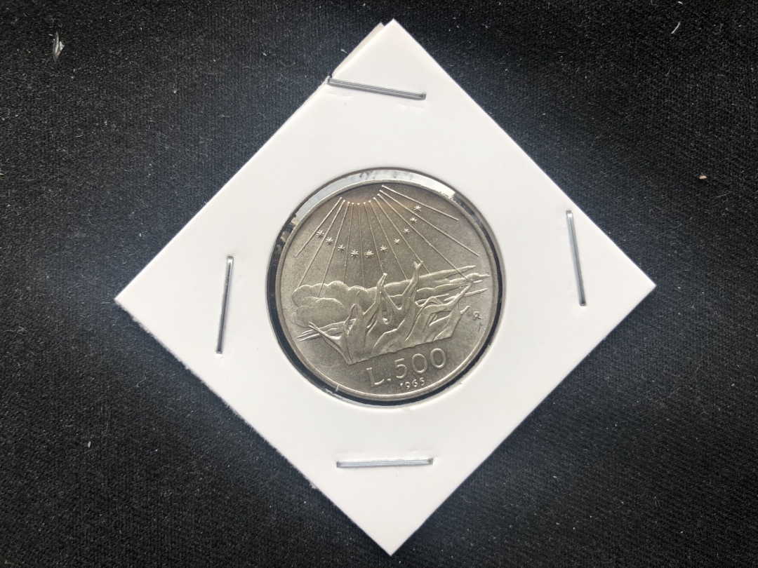 【币观天下】第六十三期拍卖 意大利500里拉银币 1965年 纪念文艺复兴诗人-但丁诞辰500周年