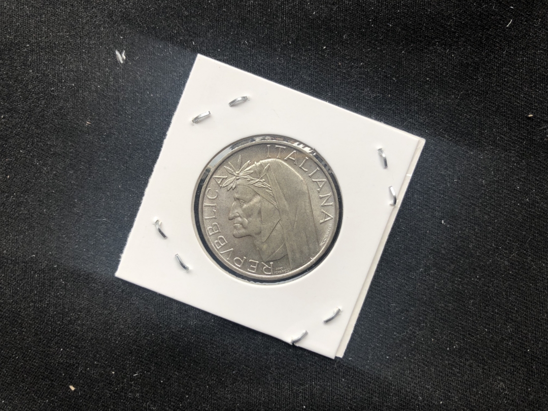 【币观天下】第六十三期拍卖 意大利500里拉银币 1965年 纪念文艺复兴诗人-但丁诞辰500周年