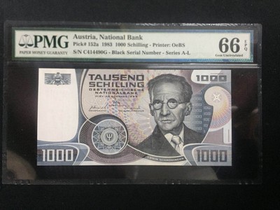 【Blue Auction】世界纸币精拍第二期 - 奥地利 1983年 1000先令 p152a PMG66EPQ