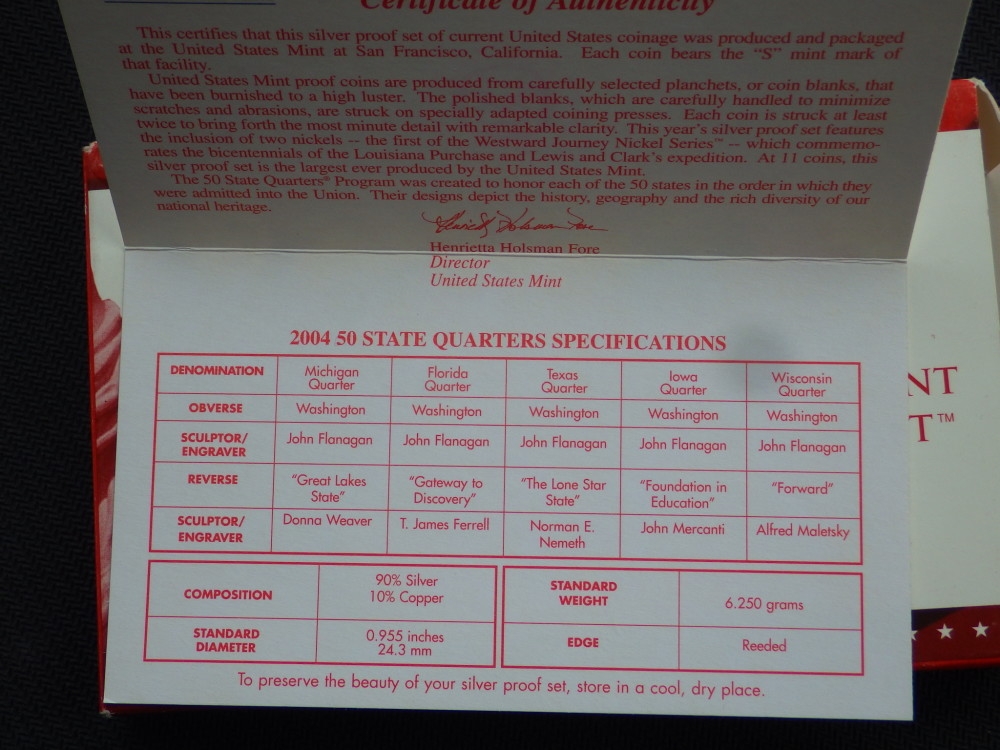 【币观天下】第六十四期拍卖 【美国】2004年美国密歇根州纪念官方套装11枚