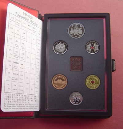 「S&S Numismatic世界钱币-拍卖第4期-日本现代币」 - 日本1987年 1円-500円 6枚精制套币官方卡币