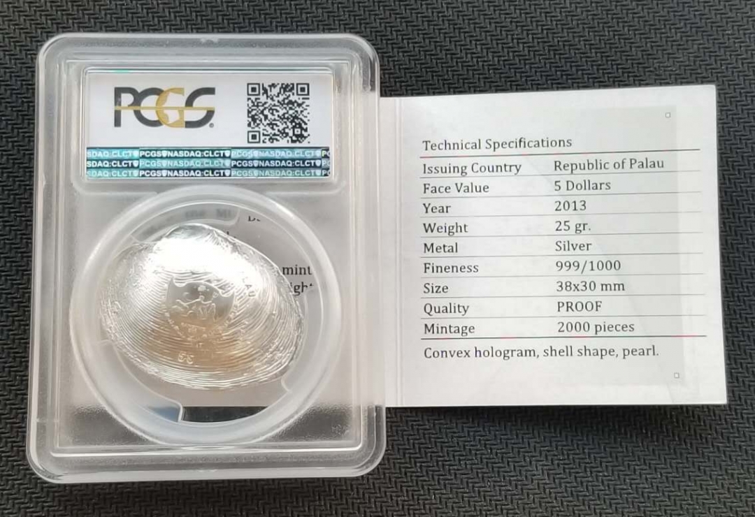 【随心拍】现代金银币拍卖第十六期 PCGS68-帕劳2013年玉蚌含珠异形幻彩银币