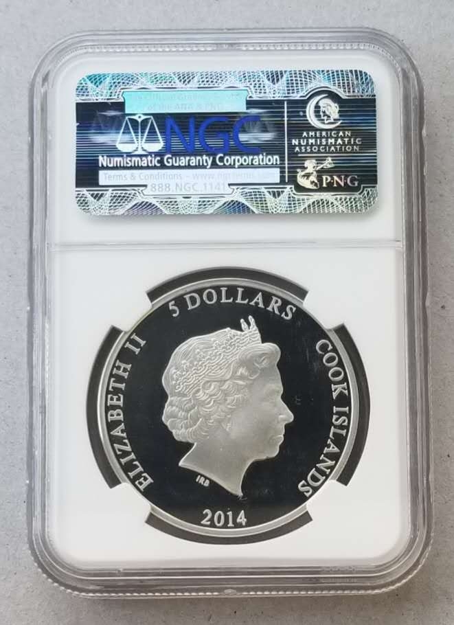 【随心拍】现代金银币拍卖第十六期 NGC70-库克2014年大峡谷立体浮雕镶嵌仿真银币