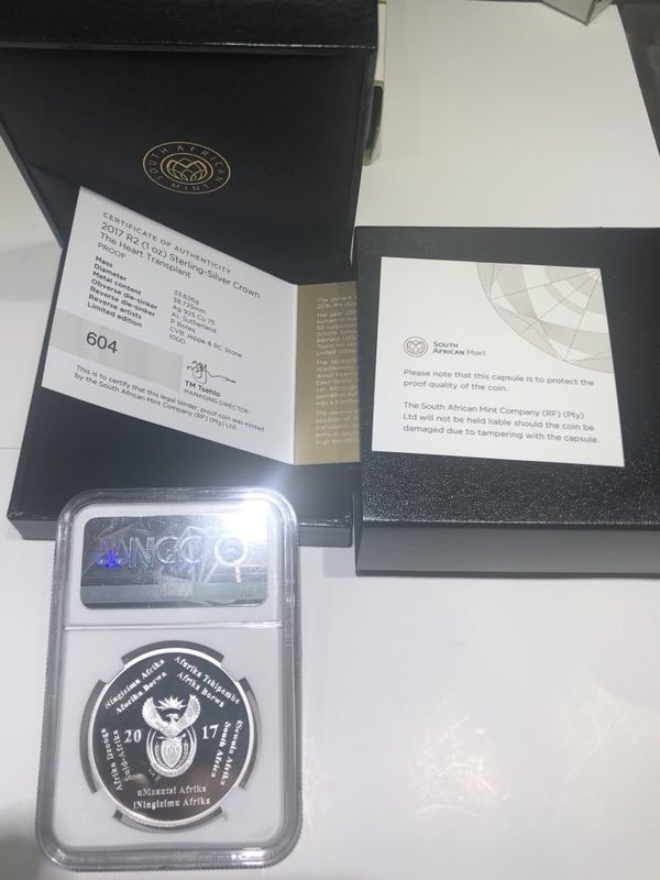 【随心拍】现代金银币拍卖第十六期 【南非】南非心脏银币 获奖币【ngc69】
