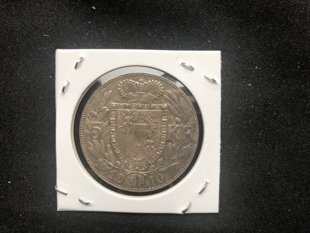 【币观天下第六十六期拍卖】 【列支敦士登 】1910年5克朗大银币【少】