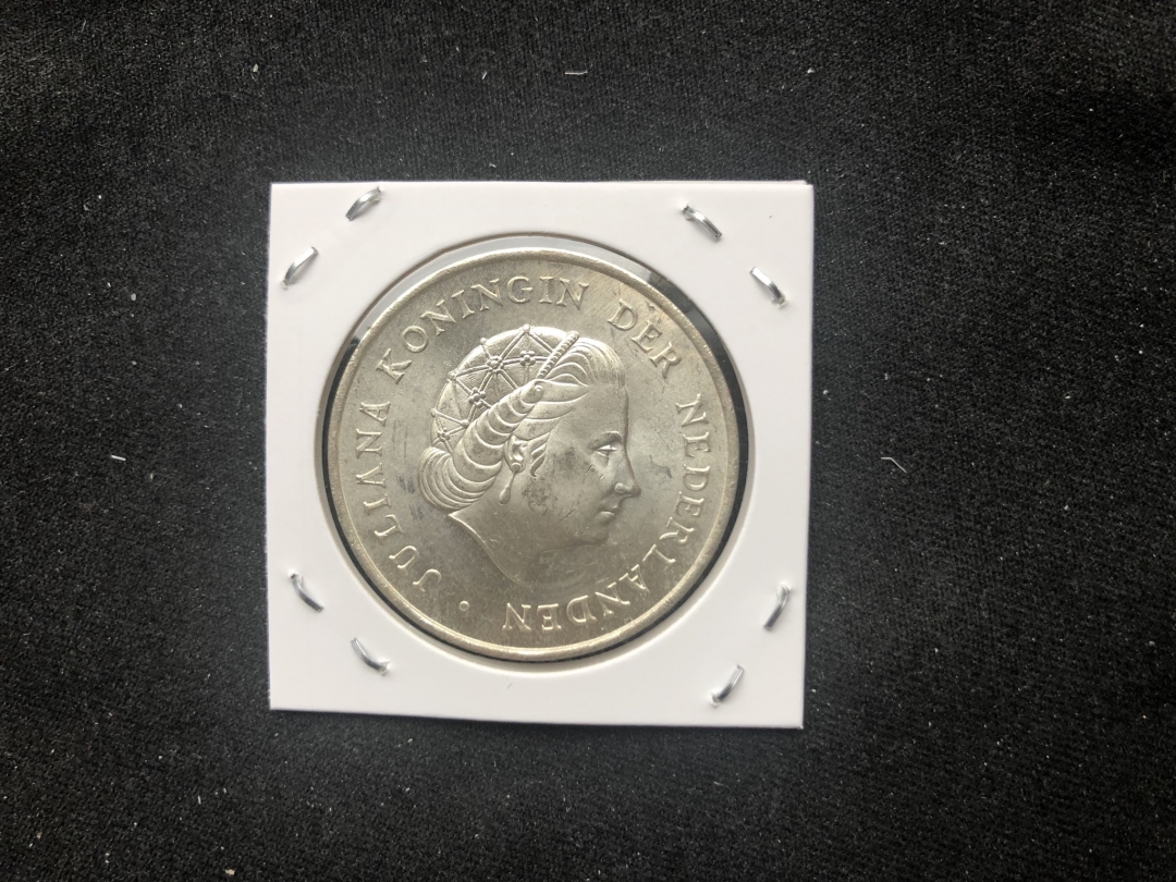 【币观天下第六十六期拍卖】 1964年荷兰2又1/2盾威廉敏娜女王大银币