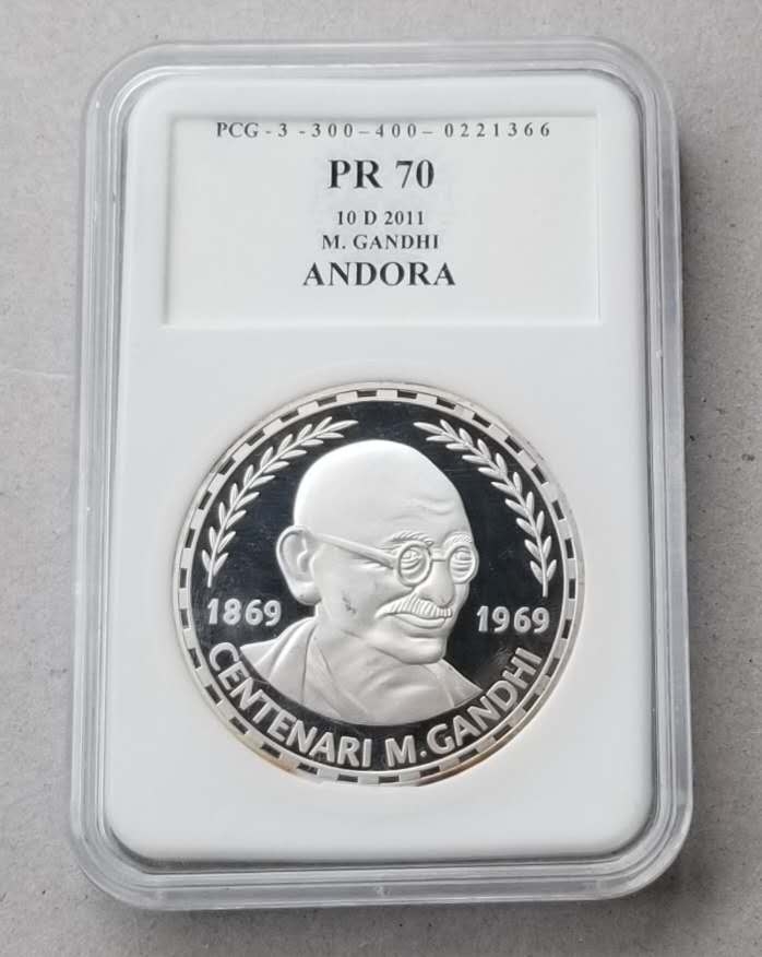 【币观天下第六十六期拍卖】 【安道尔】2011年圣雄甘地1盎司银币