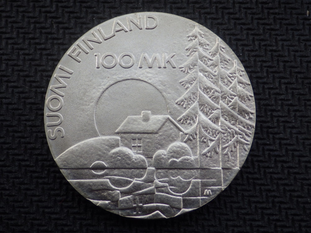 【币观天下第六十六期拍卖】 【芬兰】1990退伍军人协会50周年纪念100马克银币