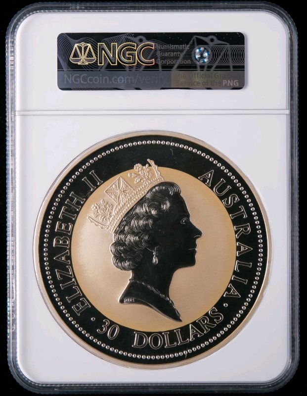 【币观天下第六十六期拍卖】 1994年澳大利亚笑翠鸟1公斤银币ngc68  