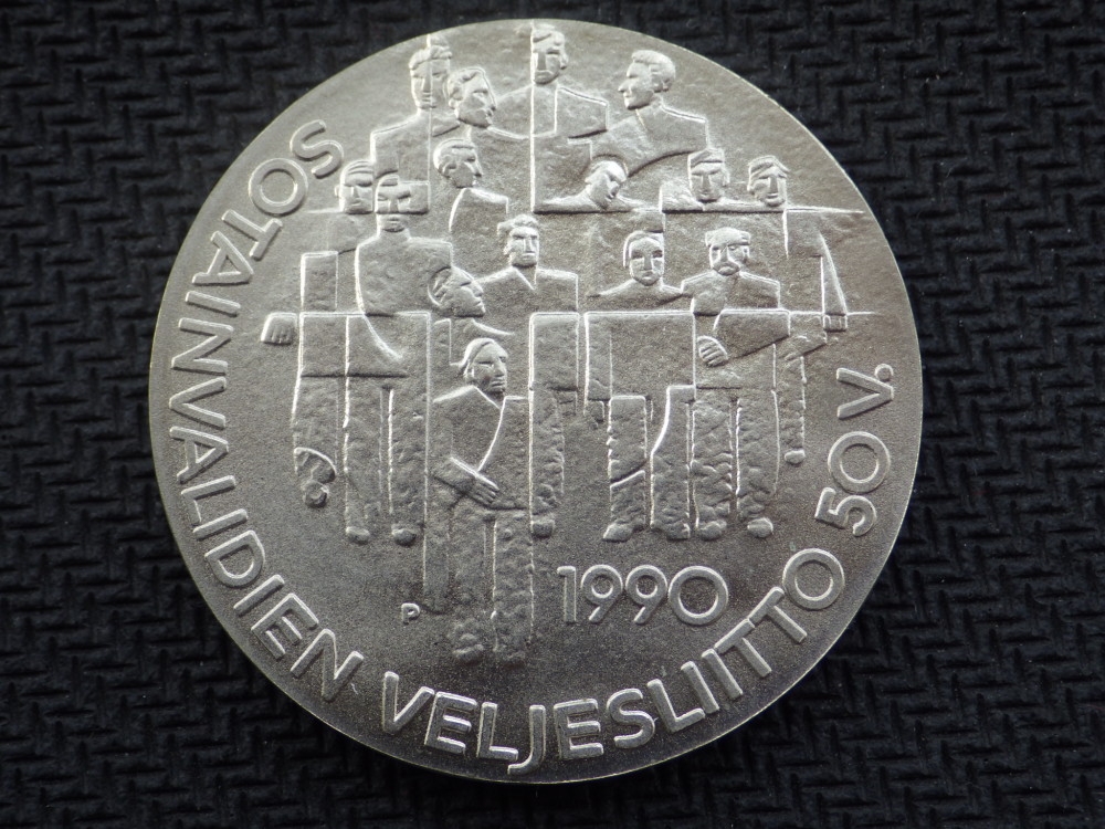 【币观天下第六十六期拍卖】 【芬兰】1990退伍军人协会50周年纪念100马克银币