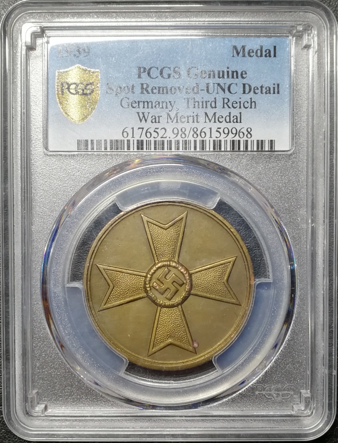 凡希社世界钱币微拍第八十四期 1939德国第三帝国十字勋章纪念章PCGS-GENUINE