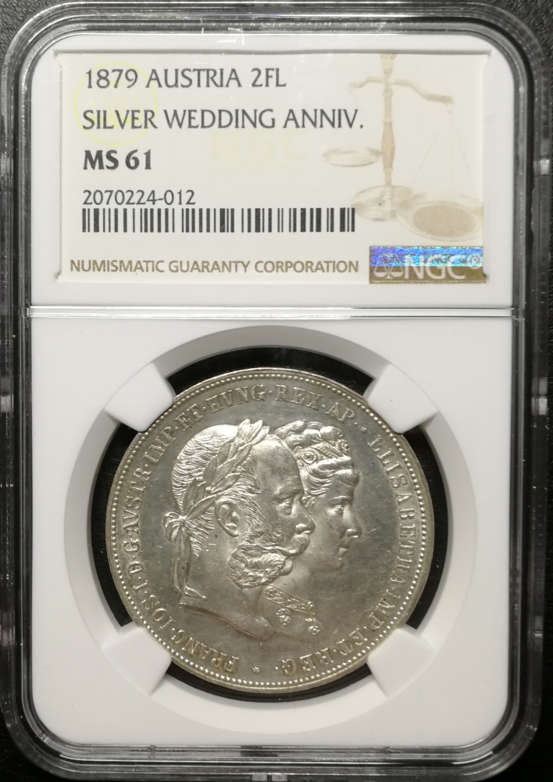 凡希社世界钱币微拍第八十四期 1879奥地利茜茜公主2FL大银NGC-MS61