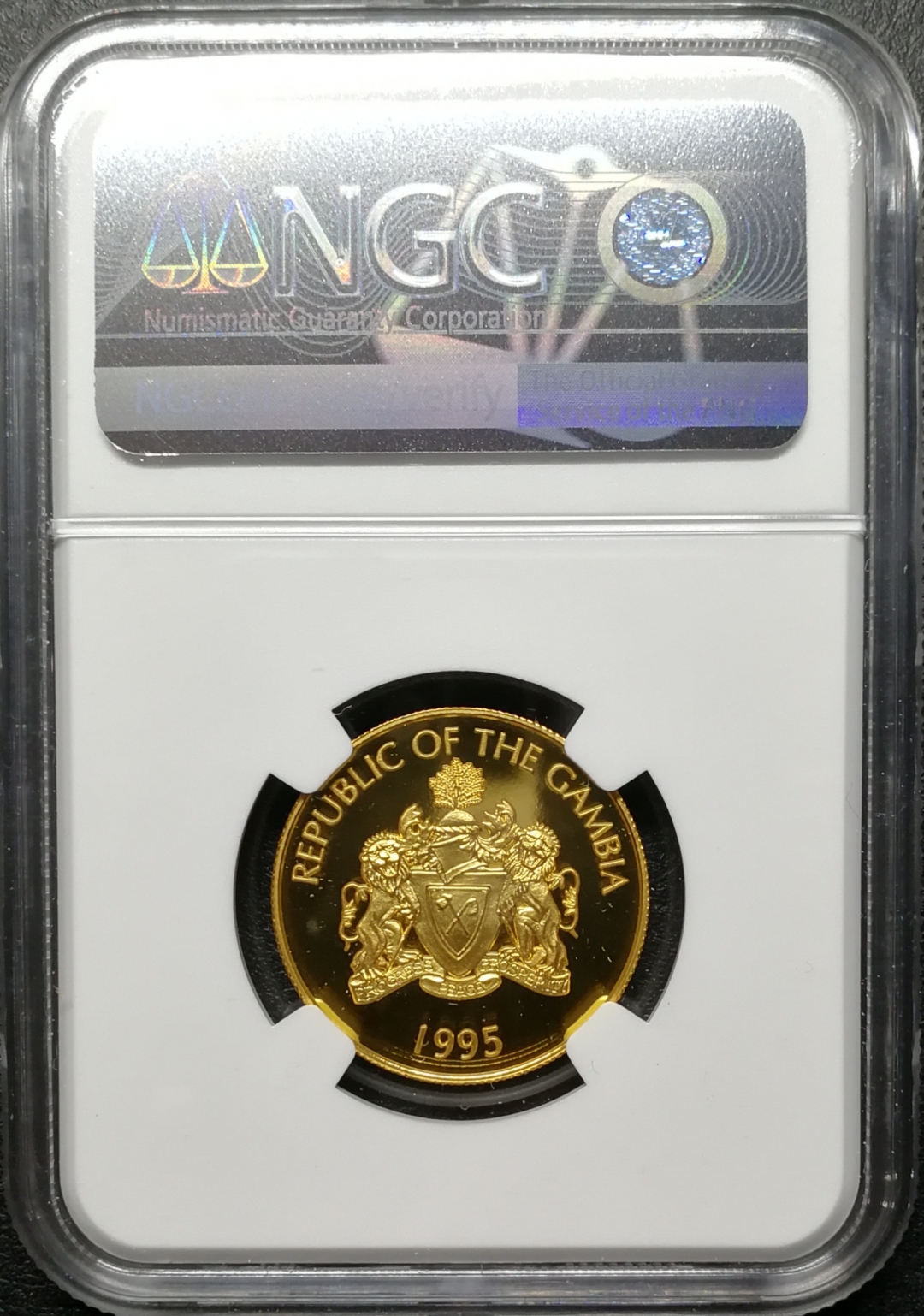 凡希社世界钱币微拍第八十四期 1995冈比亚非洲象金币NGC-MS70