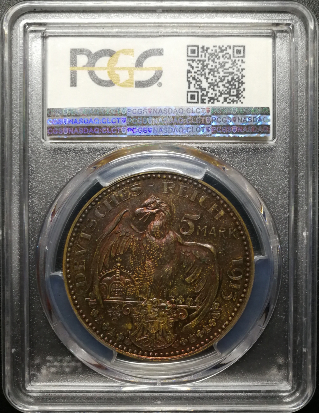 凡希社世界钱币微拍第八十四期 1913巴伐利亚5马克铜样PCGS-PF63