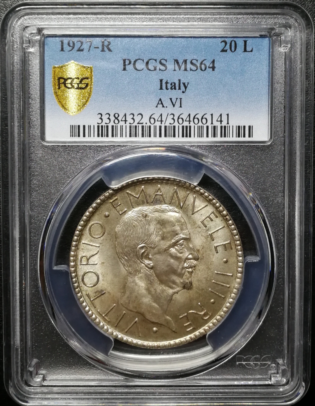 凡希社世界钱币微拍第八十四期 1927意大利裸男20里拉PCGS-MS64